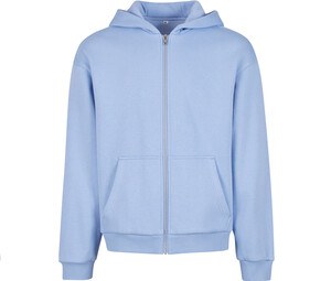 BUILD YOUR BRAND BY285 - FLUFFY ZIP HOODY Powder Blue
