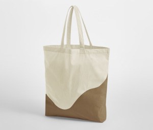 WESTFORD MILL WM235 - ORGANIC COTTON WAVE PRINT MAXI TOTE Natural/Caramel