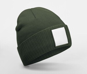 BEECHFIELD BF337R - APPLIQUÉ PATCH BEANIE Olive Green/White