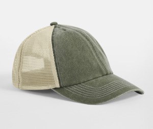 BEECHFIELD BF672 - 6 PANEL VINTAGE TRUCKER Vintage Olive/Stone