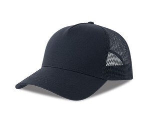 ATLANTIS HEADWEAR AT228 - 5-panel cotton trucker-style cap Navy/Navy