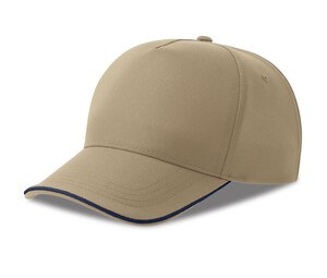 ATLANTIS HEADWEAR AT297 - 5-panel baseball cap Khaki/Navy