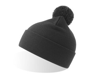 ATLANTIS HEADWEAR AT309 - Beanie with cuff and pompom Dark Grey